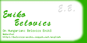 eniko belovics business card